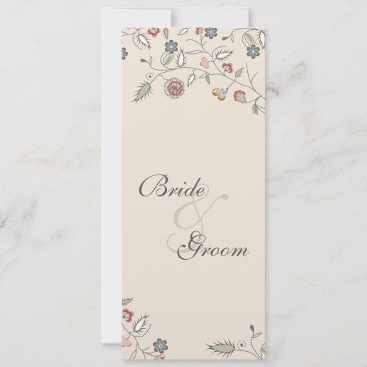 Vintager Blumenrand-Zeitplan Einladung (Vorderseite)