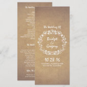 Vintager Blumenreath Elegante Hochzeitsprogramme Programm (Vorne/Hinten)