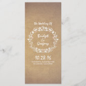 Vintager Blumenreath Elegante Hochzeitsprogramme Programm (Vorderseite)