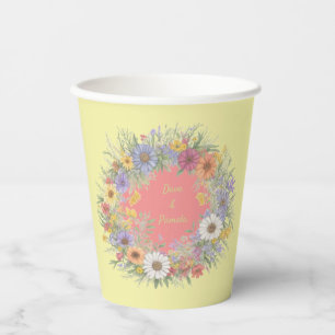 Vintager Blumenreath Pappbecher