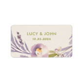 Vintager Blumenreath Wedding Lavender Lilac Adressaufkleber (Vorne)