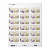Vintager Blumenreath Wedding Lavender Lilac Adressaufkleber (Vorne)