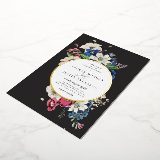 Vintager blumenreicher Platz Einladung (Gedreht)