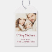 Vintager Blumenrosa Weihnachtsgeschenk Tag Geschenkanhänger (Vorderseite)