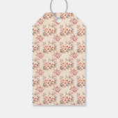 Vintager Blumenrosa Weihnachtsgeschenk Tag Geschenkanhänger (Rückseite)