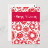 Vintager Blumenroter Glückwunsch Geburtstag Postka Postkarte (Vorne/Hinten)