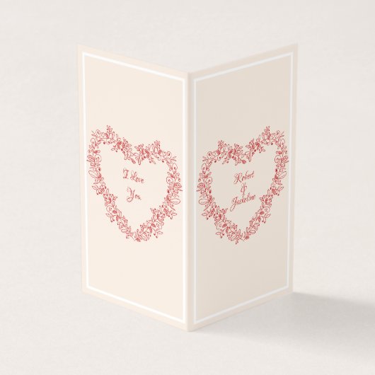 Vintager Blumenroter Liebe Herztag Valentinstag (Vorderseite)