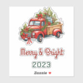 Vintager Blumenroter Weihnachtsurlaub Aufkleber (Blatt)