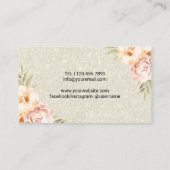 Vintager Blumensalon Ivory Glitzer Lashes Visitenkarte (Rückseite)