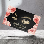 Vintager Blumensalon Visitenkarte<br><div class="desc">Vintage florale Gold Lash Makeup Artist Hair Salon Elegante Business Cards.</div>