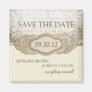 Vintager Blumensammlungs-Save the Date Magnet