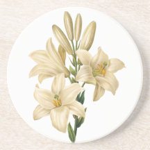 Vintager Blumensandstein-Untersetzer 1