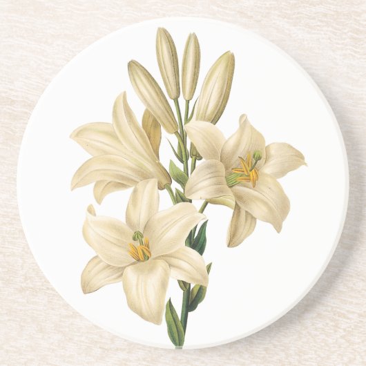 Vintager Blumensandstein-Untersetzer 1 Sandstein Untersetzer (Vorne)