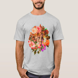 Vintager Blumenschädel T-Shirt