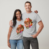 Vintager Blumenschädel T-Shirt (Unisex)