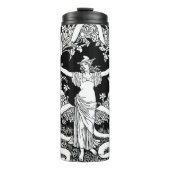 Vintager Blumenschädel Thermosbecher (Vorderseite)