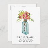 Vintager Blumenschlüssel | Ankündigung Postkarte (Vorne/Hinten)