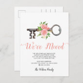 Vintager Blumenschlüssel, den wir bewegt haben Ankündigungspostkarte (Vorne/Hinten)