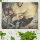 Vintager Blumenschmetterling, viktorianisch Geschirrtuch (Gefaltet)