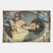 Vintager Blumenschmetterling, viktorianisch Geschirrtuch (Horizontal)