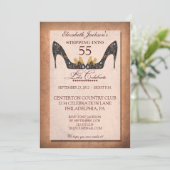 Vintager Blumenschuh 55. Geburtstagsparty Einladun Einladung (Stehend Vorderseite)