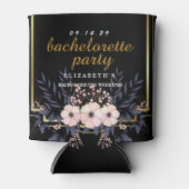 Vintager Blumenschwarzer Junggeselinnen-Abschied Dosenkühler (Vorderseite)