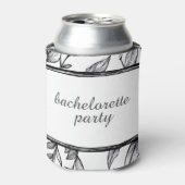 Vintager Blumenschwarzer Junggeselinnen-Abschied Dosenkühler (Kanne Vorderseite)