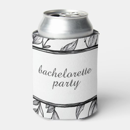 Vintager Blumenschwarzer Junggeselinnen-Abschied Dosenkühler (Kanne Vorderseite)