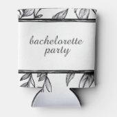 Vintager Blumenschwarzer Junggeselinnen-Abschied Dosenkühler (Vorderseite)