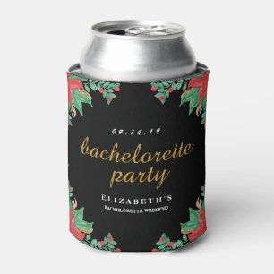 Vintager Blumenschwarzer Junggeselinnen-Abschied Dosenkühler