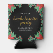 Vintager Blumenschwarzer Junggeselinnen-Abschied Dosenkühler (Vorderseite)