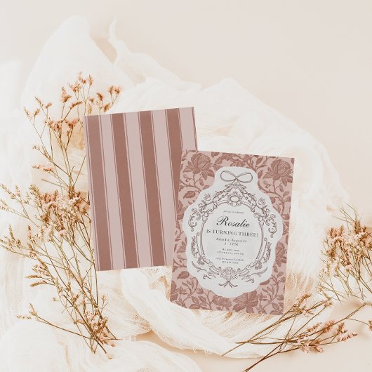 Vintager Blumenschwund zum Geburtstag Einladung