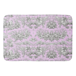 Vintager Blumensee Rosa Toile de jouy Badematte