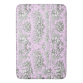 Vintager Blumensee Rosa Toile de jouy Badematte (Vorderseite Vertikal)