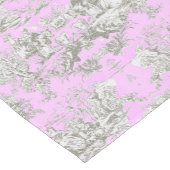 Vintager Blumensee Rosa Toile de jouy Kurzer Tischläufer (Ecke)