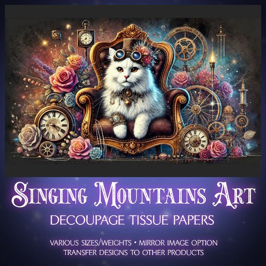 Vintager Blumensteampunkt Seidenpapier