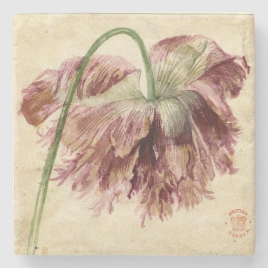 Vintager BlumensteinUntersetzer Steinuntersetzer (Vorderseite)