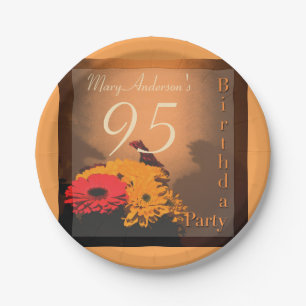 Vintager Blumenstrauß-95. Pappteller