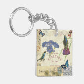 Vintager Blumenstrauß der Blumen, der Vögel und Schlüsselanhänger (Vorderseite links)