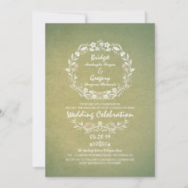 Vintager Blumenstrauß Elegante Hochzeitsfeiern Einladung