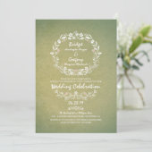 Vintager Blumenstrauß Elegante Hochzeitsfeiern Einladung (Stehend Vorderseite)