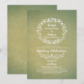 Vintager Blumenstrauß Elegante Hochzeitsfeiern Einladung (Vorne/Hinten)