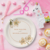 Vintager Blumenstrauß Elfenbein Pappteller (Party)