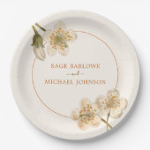 Vintager Blumenstrauß Elfenbein Pappteller (Vorderseite)