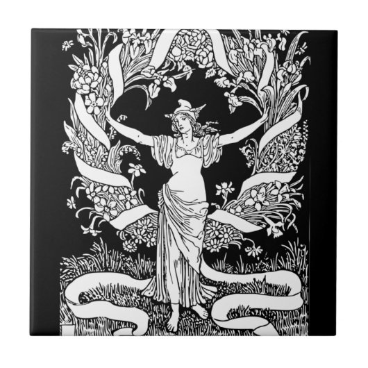 Vintager Blumenstrauß Fliese (Vorderseite)