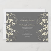 Vintager Blumenstrauß Geblüht Einladung von Elfenb (Rückseite)