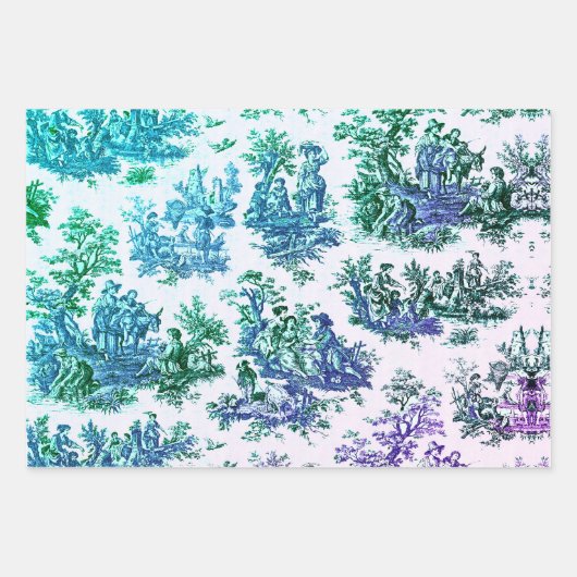 Vintager Blumenstrauß Geschenkpapier Set (Vorderseite 2)