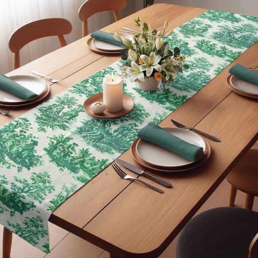 Vintager Blumenstrauß Kurzer Tischläufer