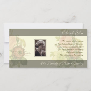 Vintager Blumenstrauß mit Rahmen Beileid danken Dankeskarte