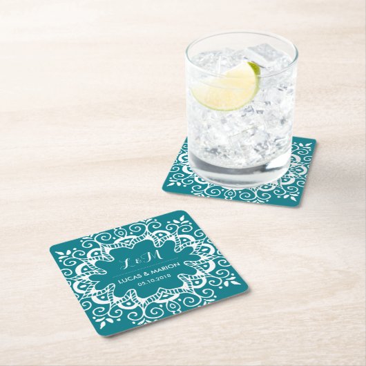 Vintager Blumenstrauß Rechteckiger Pappuntersetzer (Vor Ort)